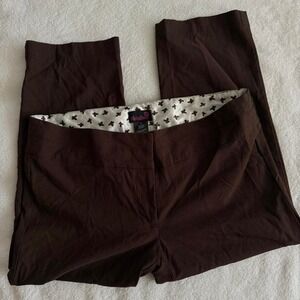 lowrise brown y2k capri pants with butterfly lining